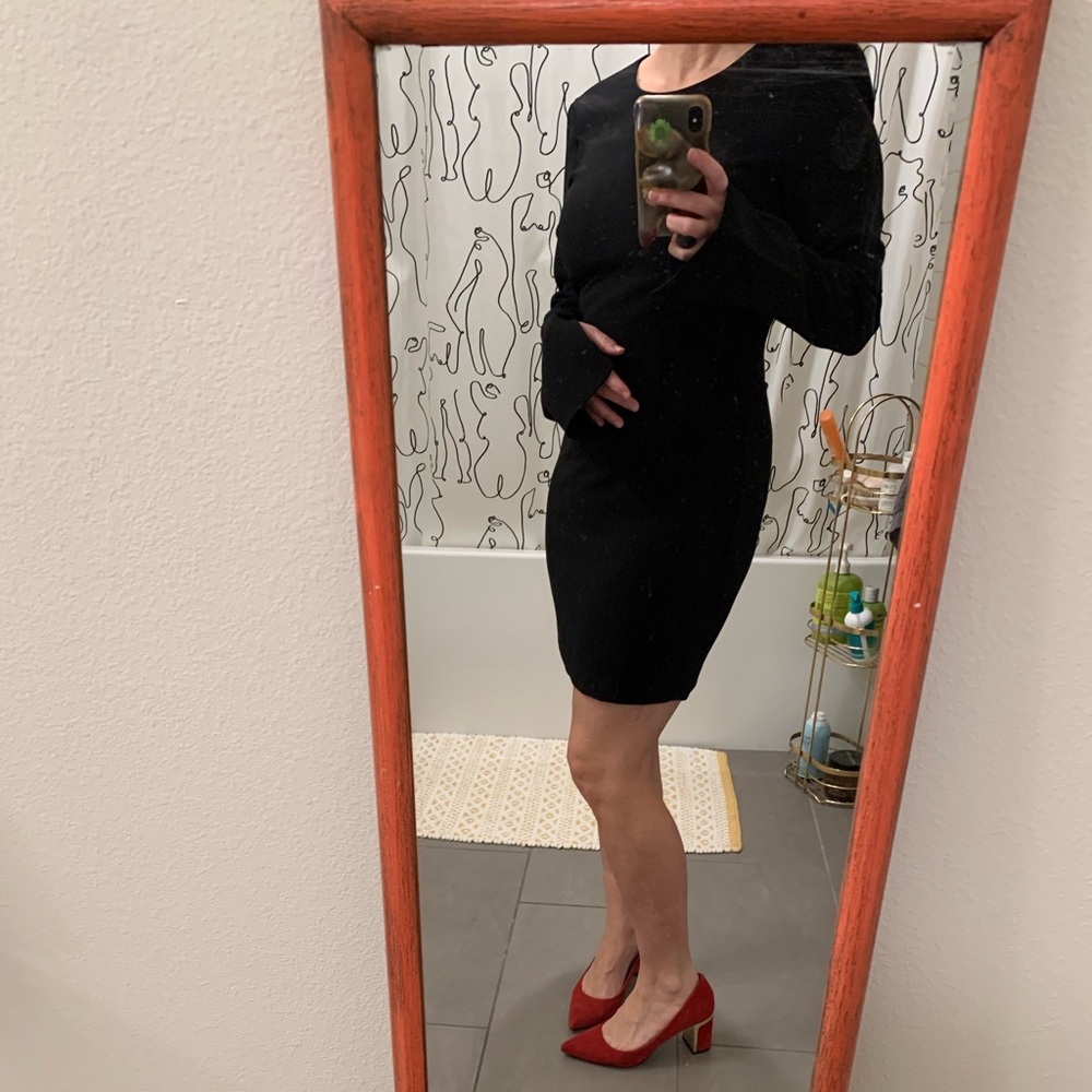Little Black Dress with Long Sleeves - Picture 2 of 9